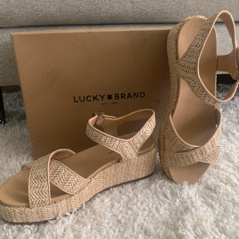 Lucky Brand Summer Sandal’s Wagoo Coastal Woven Wedge